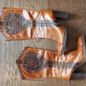 Kenneth Cole Going Studly Leather Cowboy Boot Size 6.5